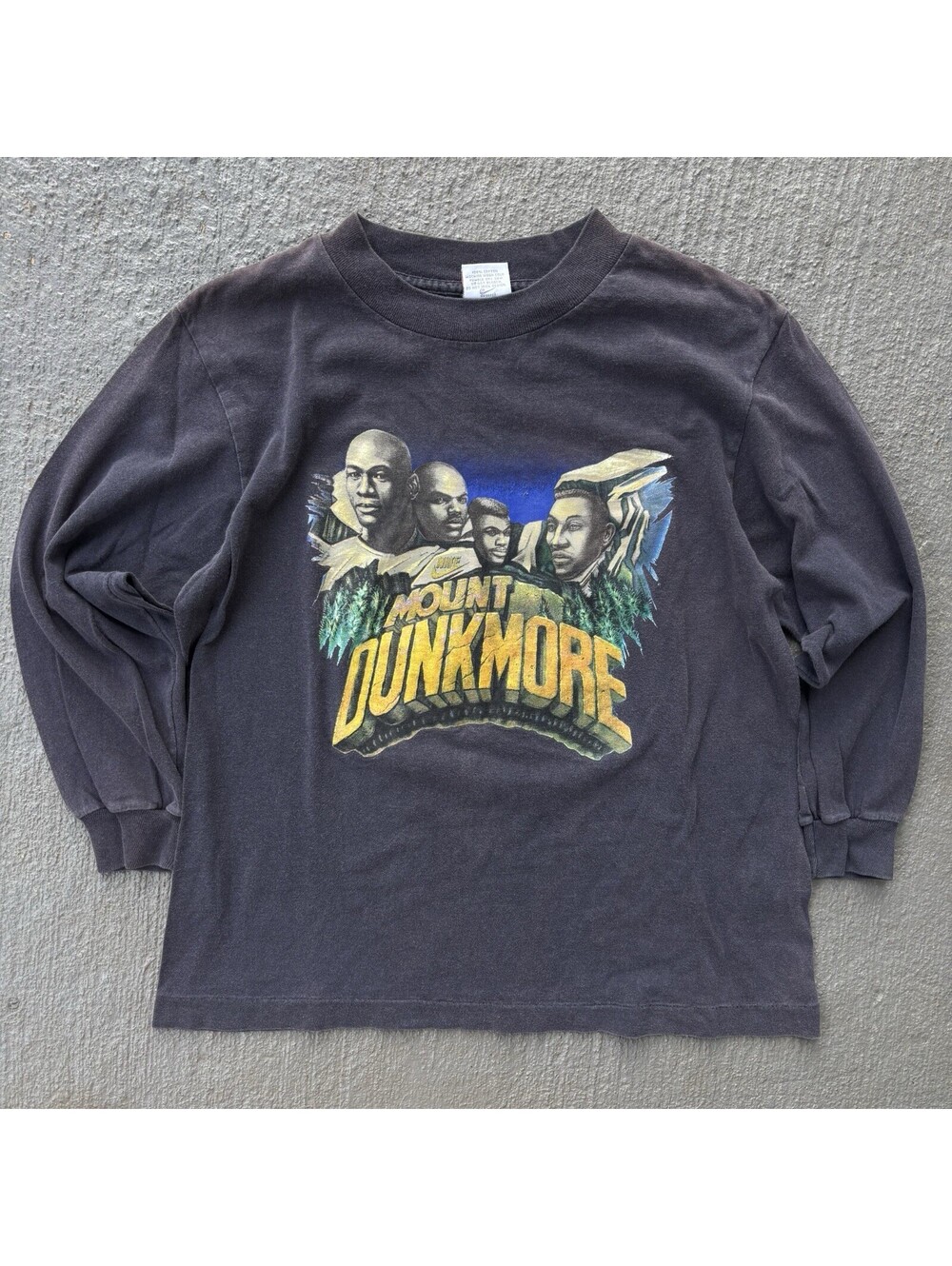 Vintage 90s Nike Mount Dunkmore Jordan Pippen Long Sleeve YOUTH Medium Shirt